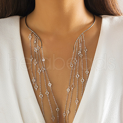 Alloy Iron and Rhinestone Necklaces  Choker Necklaces FS-WG10CA4-05-1