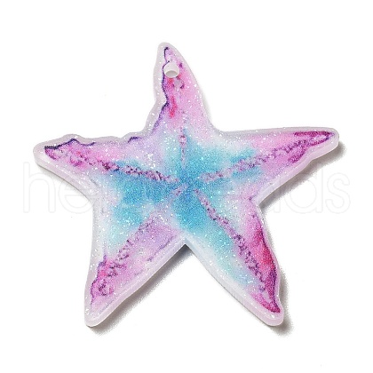 Ocean Themed Opaque Printed Acrylic Pendants SACR-L004-03C-1