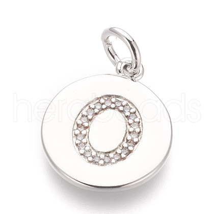 Brass Micro Pave Cubic Zirconia Pendants ZIRC-E152-06O-P-RS-1