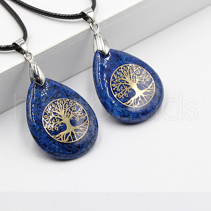 Natural Lapis Lazuli Pendant Necklaces FS-WG13773-04-1