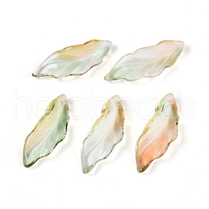 Baking Painted Transparent Glass Pendants DGLA-N014-02C-1