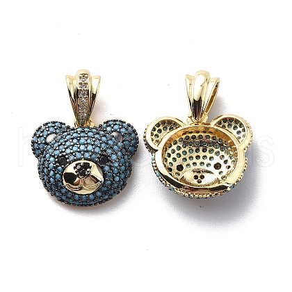 Brass Cubic Zirconia Pendants KK-G446-18G-03-1
