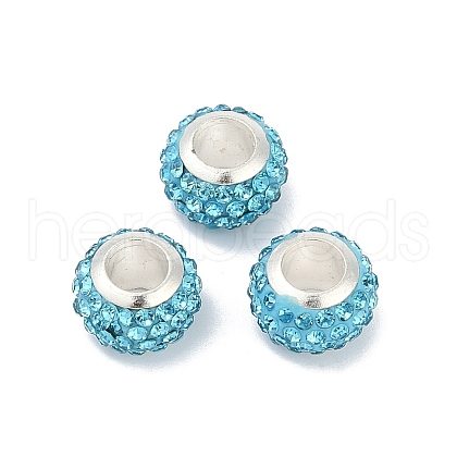 Alloy Rhinestone Clay Pave Beads ALRI-D300-03S-11-1