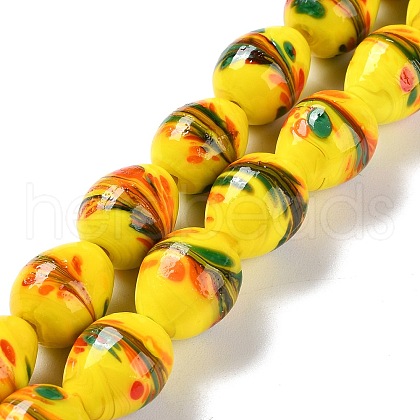 Handmade Lampwork Beads Strands LAMP-Q036-08E-1