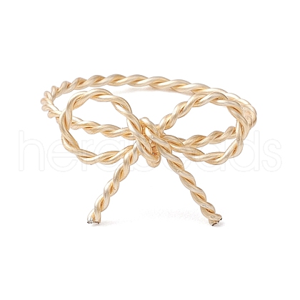 Bowknot Copper Wire Wrapped Finger Rings for Women RJEW-TA00155-1