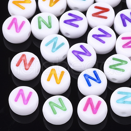 Initial Acrylic Beads OACR-E001-20N-1