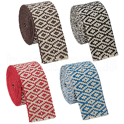 BENECREAT 8 Yards 4 Colors Polyester Ribbon OCOR-BC0006-97-1