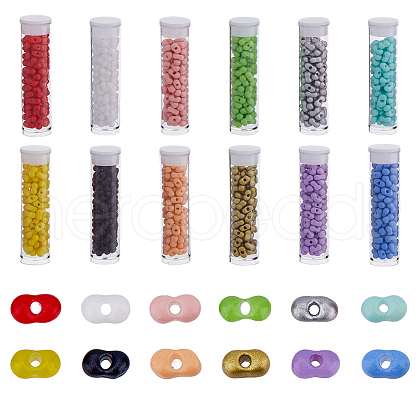 852Pcs 12 Colors Baking Paint Glass Seed Beads SEED-HS0001-05-1