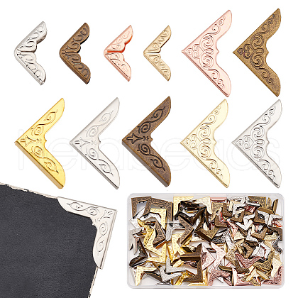   154Pcs 11 Style Alloy & Iron Corner Guards for Notebook OFST-PH0001-03-1