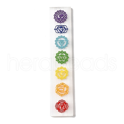 Seven Chakra Symbol Engraved Stick Jewelry AJEW-U002-09-1