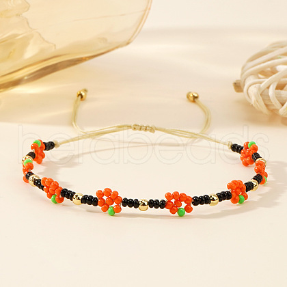 Elegant Chinese Style Flower Glass Seed Bead Bracelets HX6650-1