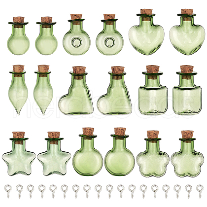 BENECREAT 2 Sets 9 Styles Mini Glass Bottle GLAA-BC0001-34-1