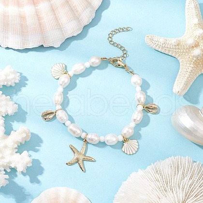 Natural Cultured Freshwater Pearl Beaded Bracelets BJEW-TA00633-1