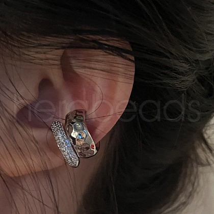 C-Shaped Alloy Crystal Rhinestone Cuff Earrings FS-WG4C5A7-02-1