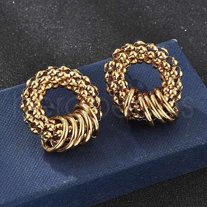 201 Stainless Steel Hoop Earrings EJEW-P304-11G-1