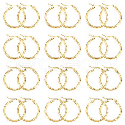 Unicraftale Ring 304 Stainless Steel Hoop Earrings EJEW-UN0001-05-11G-C-1