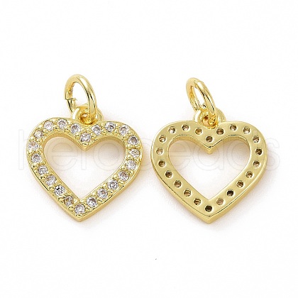 Brass Micro Pave Cubic Zirconia Charms KK-E068-VF036-1