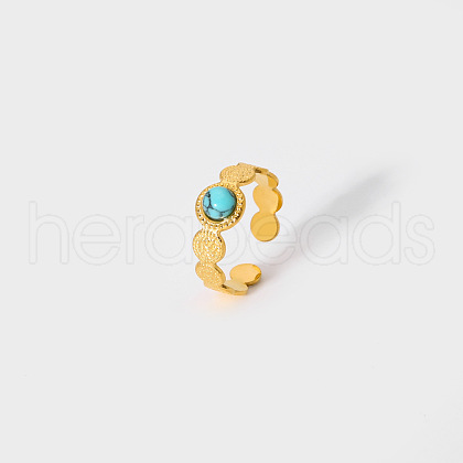 Round Synthetic Turquoise Ring VE0486-1-1