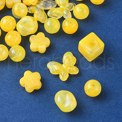 Opaque Acrylic Beads OACR-YW0001-73C-1