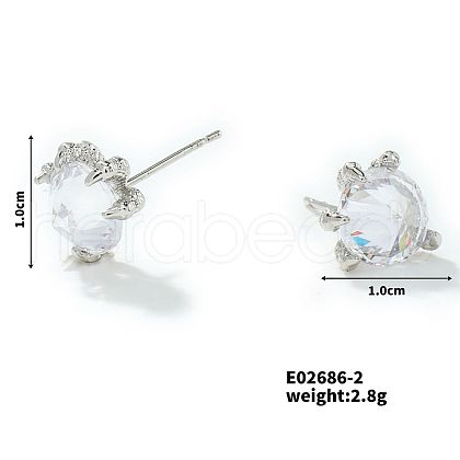 Exquisite Dragon Claw Crystal Zircon Stud Earrings Unique Ethnic Fashion Jewelry RW5746-2-1