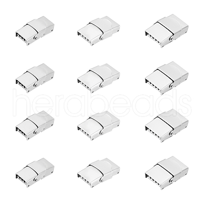 Unicraftale 12Pcs 3 Styles 201 Stainless Steel Watch Band Clasps STAS-UN0059-76-1