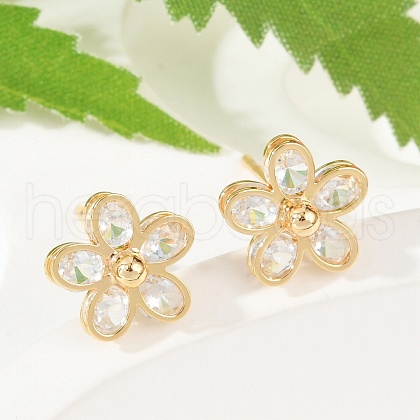 Brass Earring Studs X-KK-S348-421-1