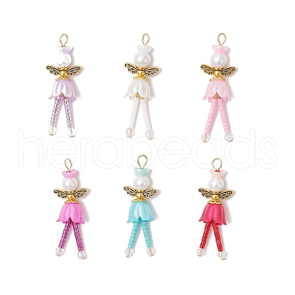 Flower and Angel Pendants PALLOY-MZ00758-1