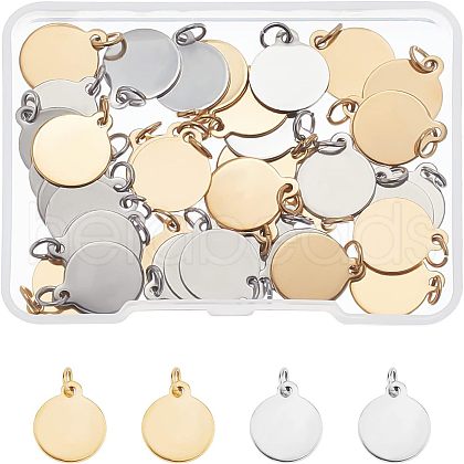 SUPERFINDINGS 40Pcs 2 Color Ion Plating(IP) 304 Stainless Steel Charms STAS-FH0001-53-1
