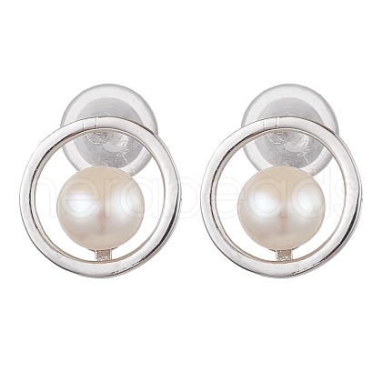 Mother's Day Jewellery Natural Pearl Ear Studs EJEW-P286-12P-1