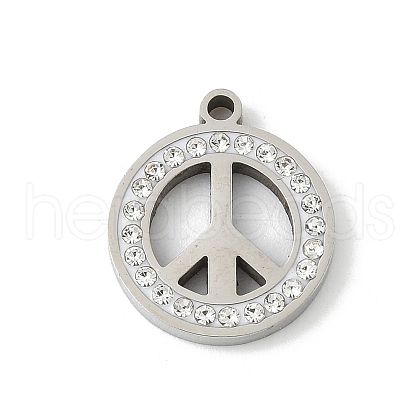 304 Stainless Steel Rhinestone Pendants STAS-Q354-04P-1