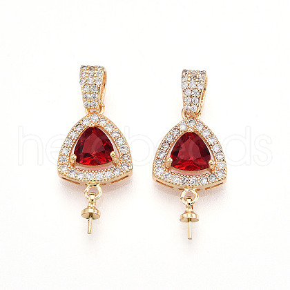 Brass Micro Pave Cubic Zirconia Pendants ZIRC-T016-22-1