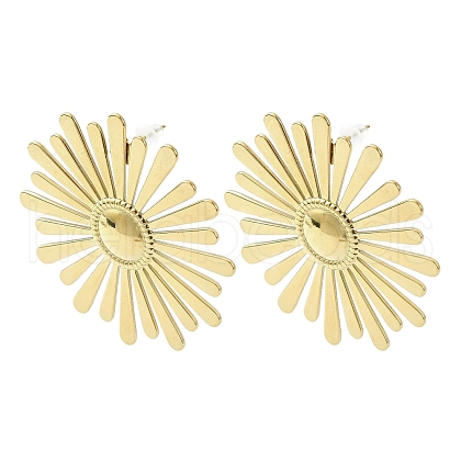 304 Stainless Steel Flower Stud Earring for Women EJEW-C092-02G-1