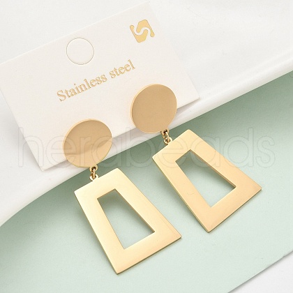 304 Stainless Steel Dangle Stud Earrings EJEW-Z098-14G-1