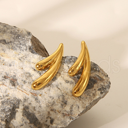 304 Stainless Steel Stud Earrings for Women EJEW-K302-07G-1