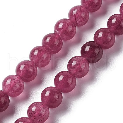 Natural White Jade Imitation Garnet Beads Strands G-I334-02B-1