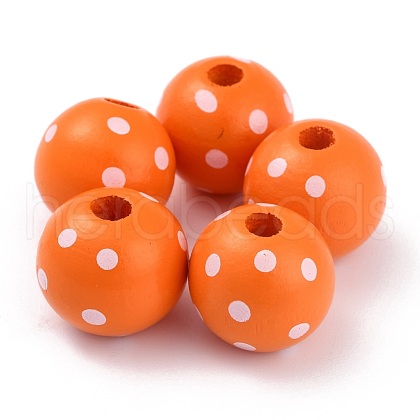 Dyed Natural Wooden Beads WOOD-O005-01H-1