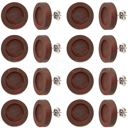 SUNNYCLUE 40Pcs Wooden Stud Earring Findings FIND-SC0008-96B-1