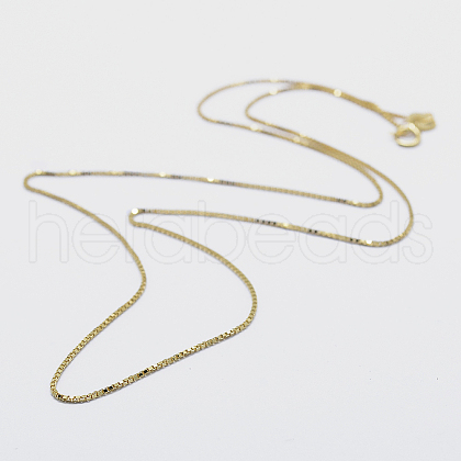 925 Sterling Silver Box Chain Necklaces STER-F039-40cm-04G-1