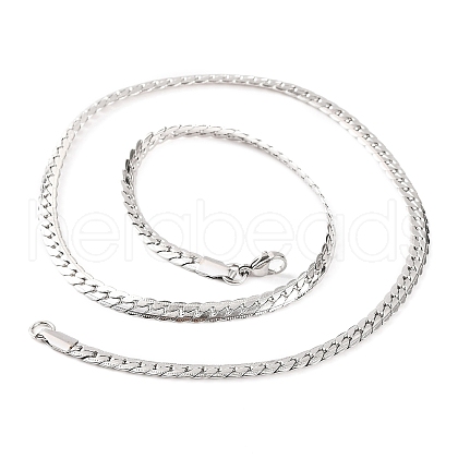 Non-Tarnish 304 Stainless Steel Twist Chain Necklaces for Women NJEW-G140-08B-P-1