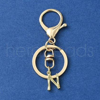 Alloy Initial Letter Charm Keychains KEYC-YW00006-14-1