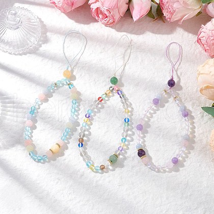 Moonstone Mobile Straps HJEW-JM03424-1