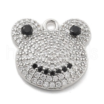 Brass Micro Pave Cubic Zirconia Pendants KK-L228-15P-1