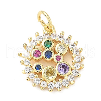 Brass Micro Pave Cubic Zirconia Pendants KK-D357-46G-1