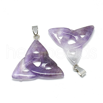Natural Amethyst Pendants G-T088-16-1
