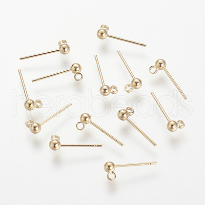 Brass Stud Earring Findings KK-T014-66G-1
