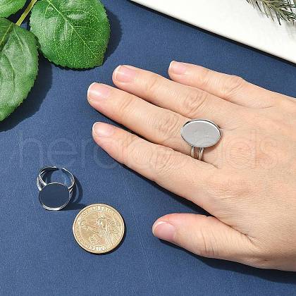 304 Stainless Steel Cuff Rings Components STAS-Z138-02P-03-1