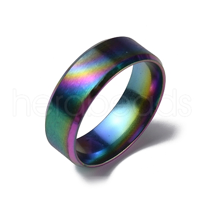 Stainless Steel Wide Band Finger Rings for Women Men RJEW-WH0009-13G-M-1