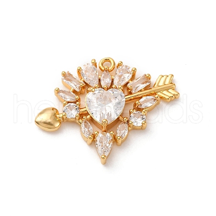 Brass Micro Pave Cubic Zirconia Pendants KK-F898-03G-1