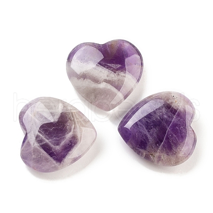 Mother's Day Gifts Heart Natural Amethyst Palm Stones G-C134-06A-26-1