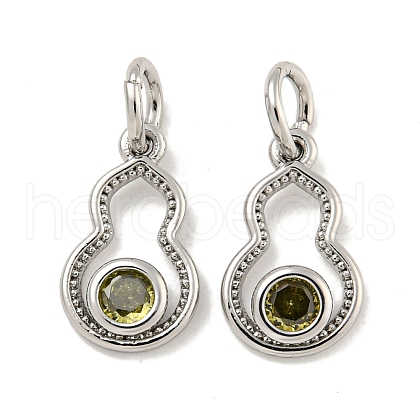 Brass Micro Pave Cubic Zirconia Pendants KK-P275-34P-1